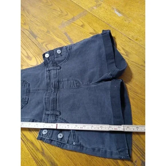WALLFLOWER SHORTALLS Jeans Womens XS BLACK Preowned  Denim Shorts - Picture 2 of 8